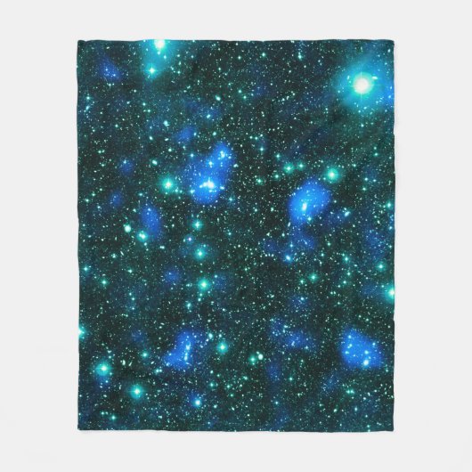 Dunkle Materie Blau Aquamarin Fleecedecke (Vorderseite)