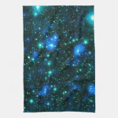 Dunkle Materie Blau Aquamarin Geschirrtuch (Vertikal)