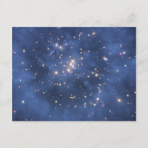 Dunkle Matterring und Galaxy Cluster in Cobalt Blu Postkarte