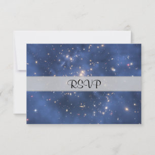 Dunkle Matterring und Galaxy Cluster in Cobalt Blu RSVP Karte