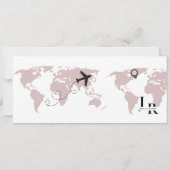 Dunkle Mauve Boarding Pass Hochzeit Save The Date (Rückseite)