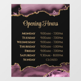 Dunkle Mauve Gold Agate Öffnungszeiten Fensterhebe Fensteraufkleber