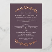 Dunkle Mauve & Rose Goldene Landschaft Folieneinladung (Vorderseite)