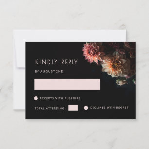 Dunkle melancholische florale Chrysantheme RSVP Karte