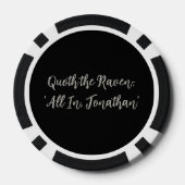 Dunkle, melancholische Onyx-Gotik-Rabe Pokerchips (Rückseite)