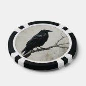 Dunkle, melancholische Onyx-Gotik-Rabe Pokerchips (Einzeln)