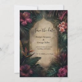 Dunkle, melancholische tropische Hawaii-Hochzeit i Einladung