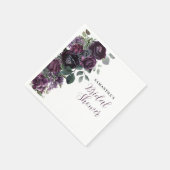 Dunkle, melancholische, violette Blumen-Hochzeitsd Serviette (Ecke)
