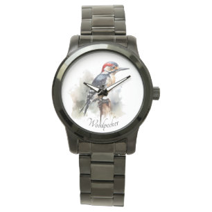Dunkle Metall-Waldvogel-Uhr Armbanduhr