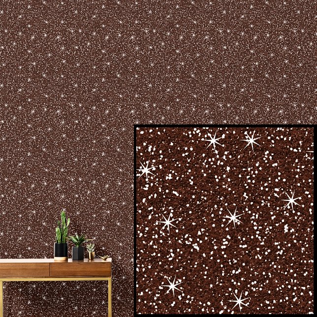 Dunkle Mid Brown Sparkle Stars Tapete (Von Creator hochgeladen)