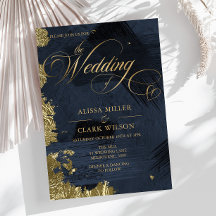 Dunkle Midnight Blue, Gold Painterly Wedding