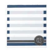 Dunkle Midnight Blue Strips; Retro Chalkboard Notizblock (Vorderseite)