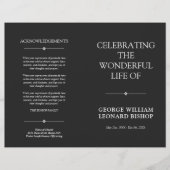 Dunkle Minimalfeier des Programms zur Beerdigung d (Vorderseite)