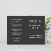 Dunkle Minimalfeier des Programms zur Beerdigung d (Stehend Vorderseite)