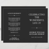 Dunkle Minimalfeier des Programms zur Beerdigung d (Vorne/Hinten)