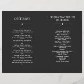 Dunkle Minimalfeier des Programms zur Beerdigung d (Rückseite)