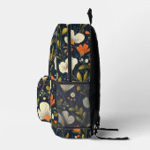 Dunkle Minimalistische Blüte Bedruckter Rucksack (Rechts)