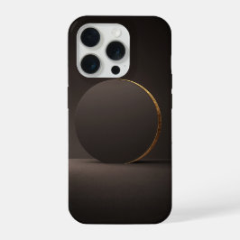 Dunkle minimalistische goldene Kreis abstrakte Lux iPhone 15 Pro Hülle
