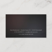 Dunkle minimalistische moderne Visitenkarten Visitenkarte (Rückseite)