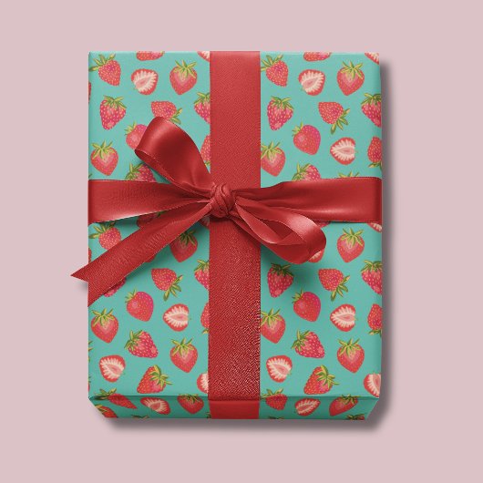 Dunkle Minze Strawberry Wrapping Paper/Geschenkwra Geschenkpapier