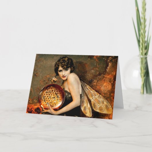 Dunkle mit Augen Bienen-Fee Karte (Vorderseite)