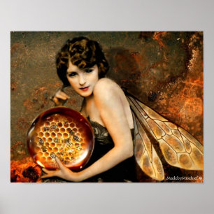 Dunkle Mit Augen Bienen-Fee-Poster Poster