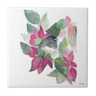 Dunkle Mit Augen Junco Bird Keramik Tile Fliese