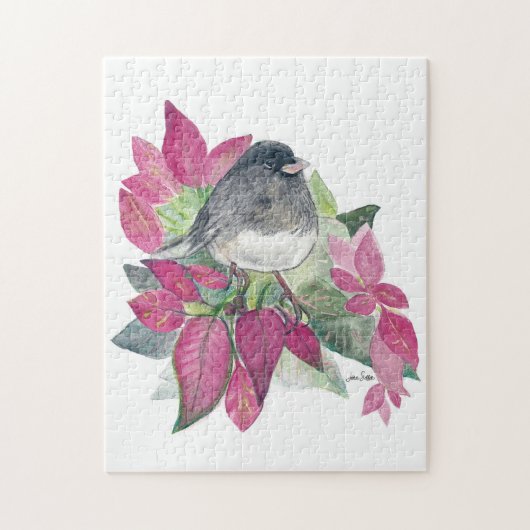Dunkle Mit Augen Junco Bird Wasserfarbe Kunst Jigs Puzzle (Vertikal)