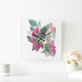 Dunkle Mit Augen Junco Bird Wasserfarbe Kunst Quadratische Wanduhr (Zuhause)
