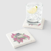 Dunkle Mit Augen Junco Bird Wasserfarbe Untersetze Steinuntersetzer (Seitenansicht)