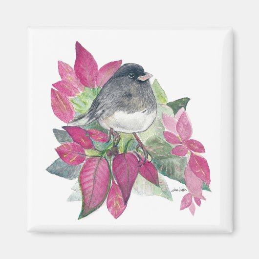 Dunkle Mit Augen Junco Bird Wasserfarbenmagazin Magnet (Vorne)