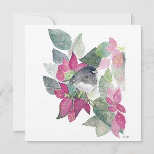 Dunkle Mit Augen Junco-Vogelkarte Karte (Vorderseite)