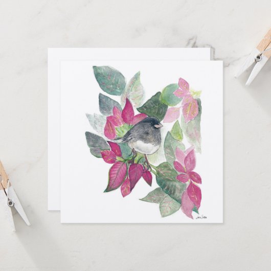 Dunkle Mit Augen Junco-Vogelkarte Karte (Vorderseite/Rückseite Beispiel)