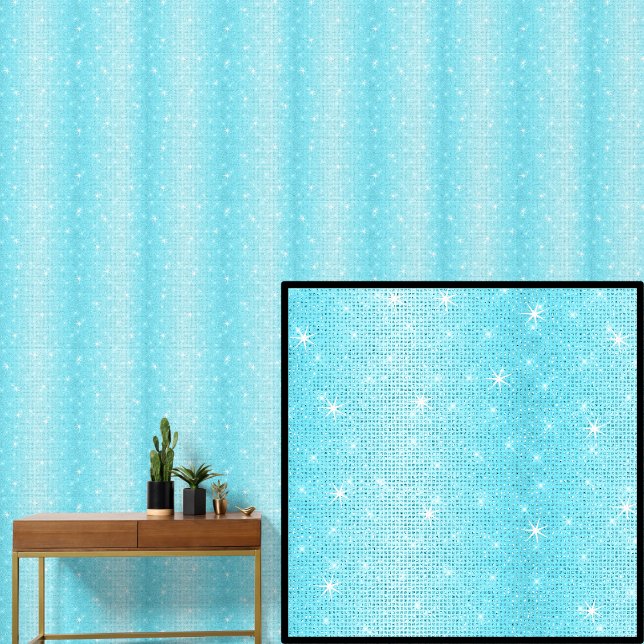 Dunkle Mitte Licht Aqua Blue Streifen Sparkle Star Tapete (Von Creator hochgeladen)