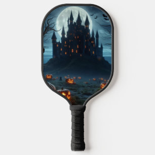 Dunkle, mittelalterliche Burg, Fledermäuse und Kür Pickleball Schläger
