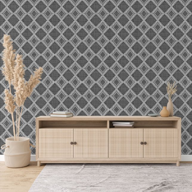 Dunkle Mittelgrau Schwarze Quadrate Art Muster Tapete (Von Creator hochgeladen)