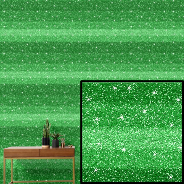 Dunkle, mittelgrüne Streifen mit glänzenden Sterne Tapete (Von Creator hochgeladen)