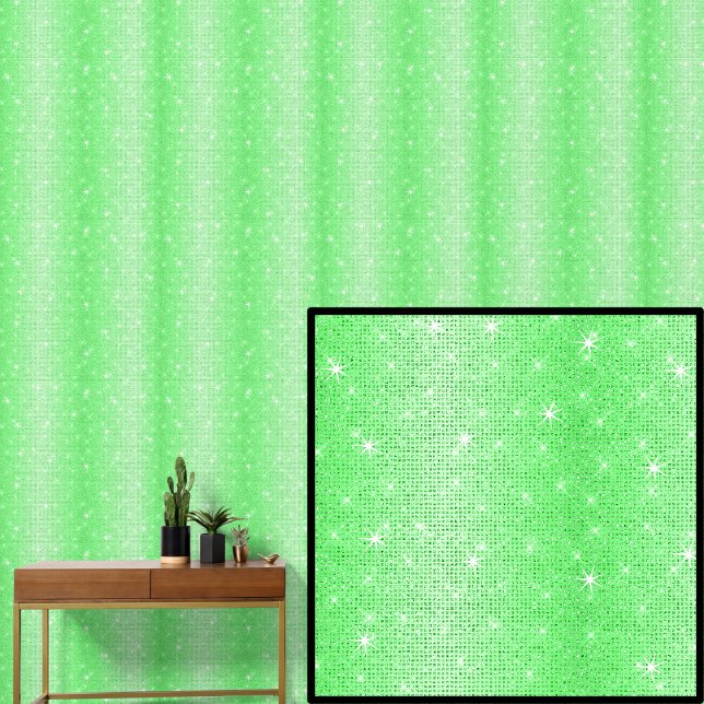 Dunkle, mittelgrüne Streifen mit glänzenden Sterne Tapete (Von Creator hochgeladen)