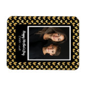 Dunkle Mode Imitate Golden Foil Herz Muttertag Magnet (Horizontal)