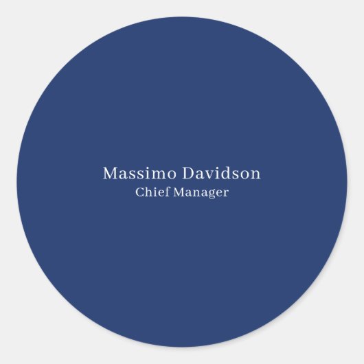 Dunkle moderne minimalistische einfache serifenbet runder aufkleber (Vorderseite)