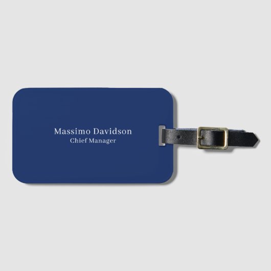 Dunkle moderne minimalistische einfache Serifensch Gepäckanhänger (Vorderseite (Horizontal))