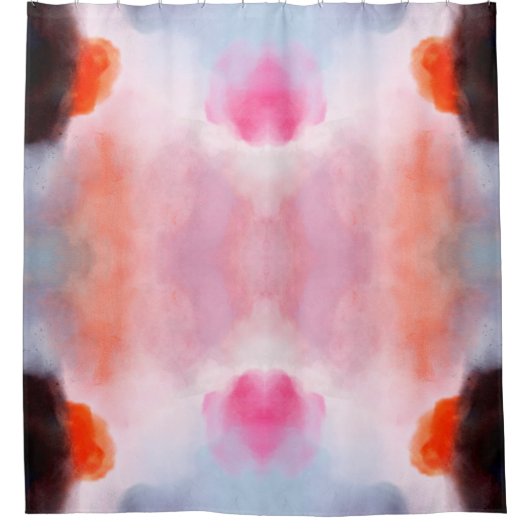 Dunkle moderne Wasserfarbe Abstrakt Duschvorhang (Vorderseite)
