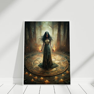 Dunkle Mondhupe - Ritual Circle Wall Poster