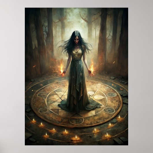 Dunkle Mondhupe - Ritual Circle Wall Poster (Vorne)