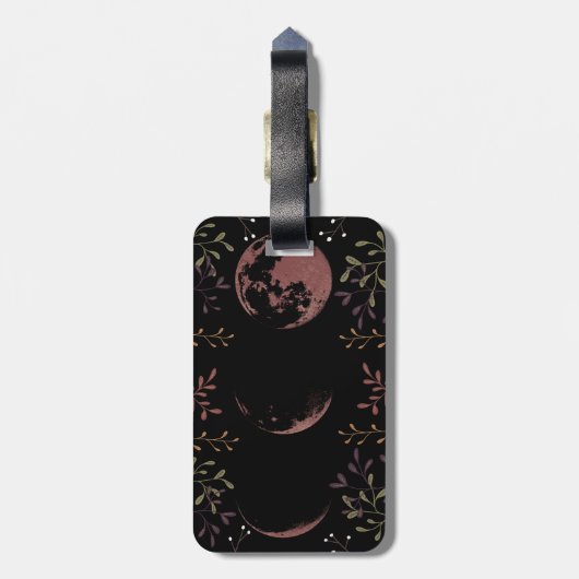 Dunkle Mondphasen Gepäckanhänger (Rückseite vertikal)