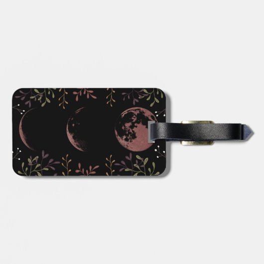 Dunkle Mondphasen Gepäckanhänger (Rückseite horizontal)