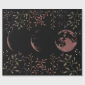 Dunkle Mondphasen Geschenkpapier (Flach)