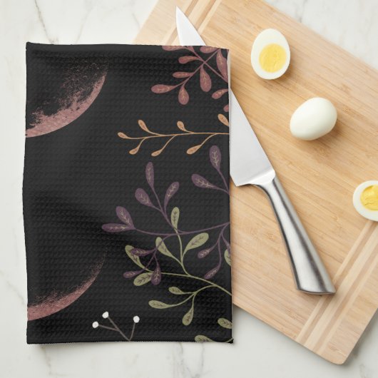 Dunkle Mondphasen Geschirrtuch (Viertel Falte)