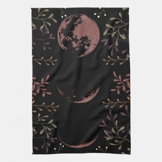 Dunkle Mondphasen Geschirrtuch (Vertikal)