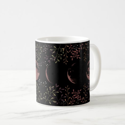 Dunkle Mondphasen Kaffeetasse (VorderseiteRechts)